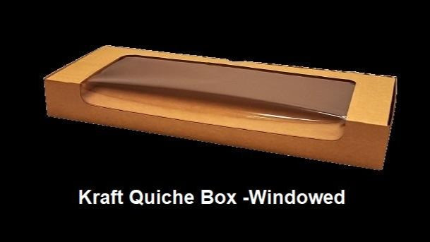 Windowed Kraft Quiche Box 37 x 14 x 5cm 10pk