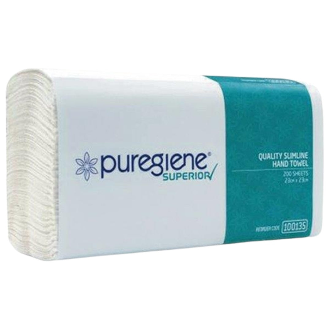 (100135) Puregiene 1ply Superior SlimLine Hand Paper Towel 23cm x 23cm 4000sht