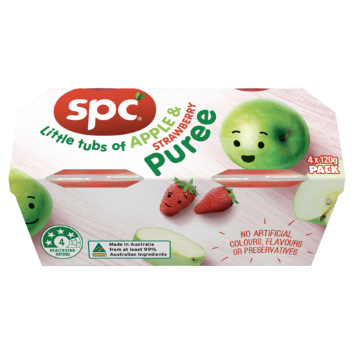 DO NOT REORDRE - SPC Little tubs Apple & Strawberry Puree 4 x 120g