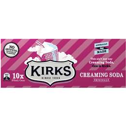 Kirks Creaming Soda Cans 375mL 10pk
