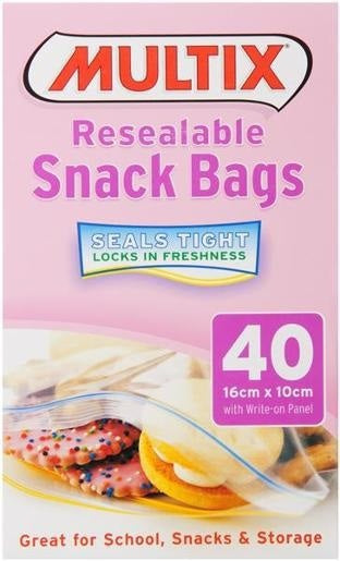 Multix Zip Snack Bags 40pk