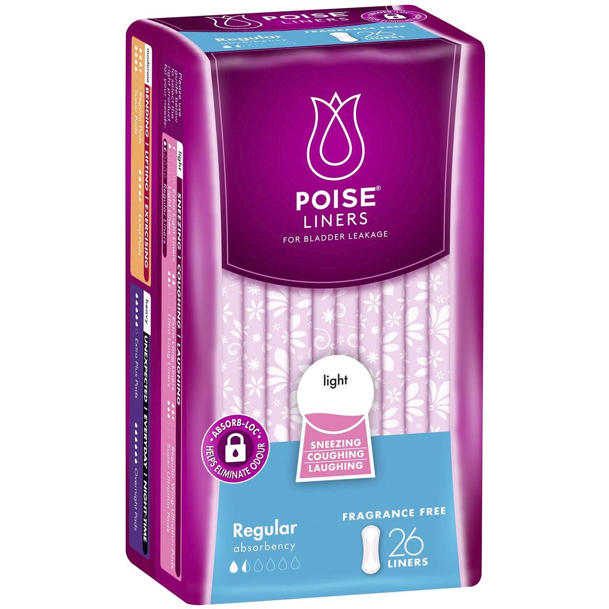 Poise Liners Incontinence 26pk