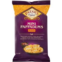 Patak's Mini Pappadums Plain 75g