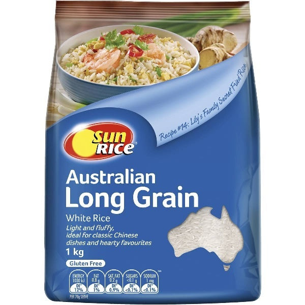 SunRice White Premium Long Grain Rice 1kg