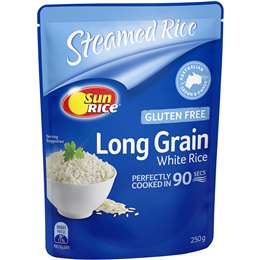 SunRice Steamed Rice GF Long Grain White Rice 90Sec 250g