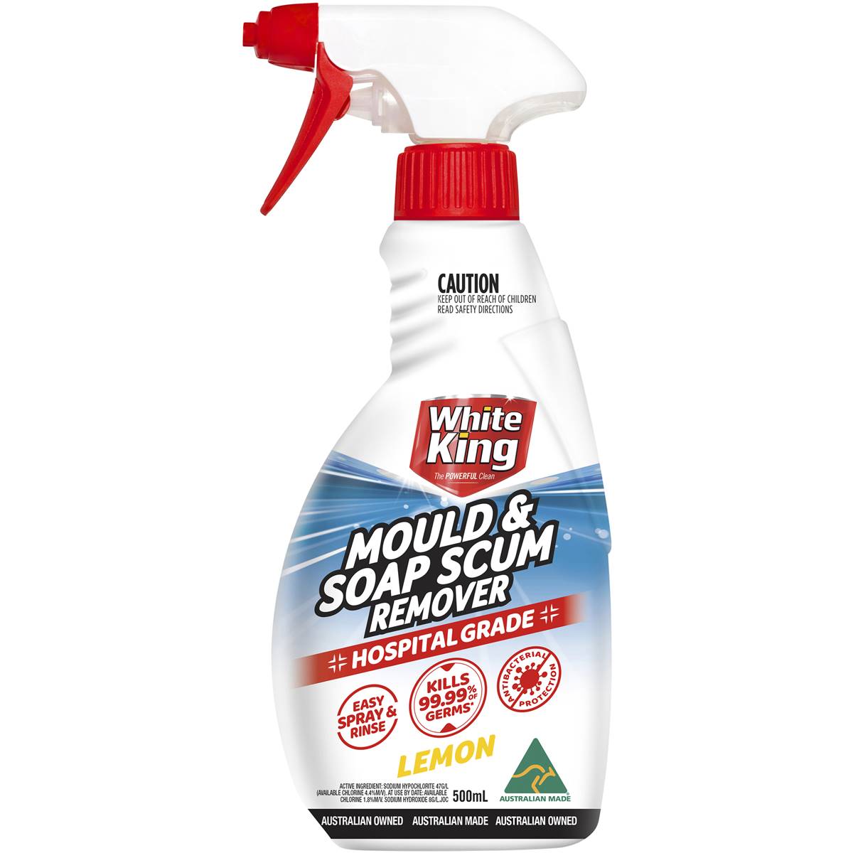 White King Mould & Soap Scum Remover Lemon 500mL