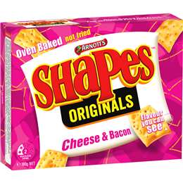 Arnott's Shapes Biscuits Cheese & Bacon 180g