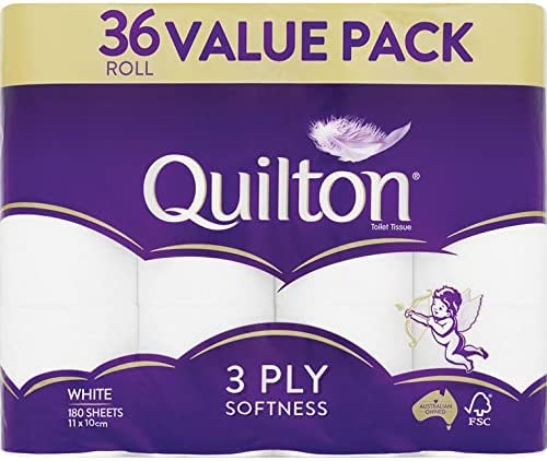 Quilton 3 Ply White Toilet Tissue 36pk