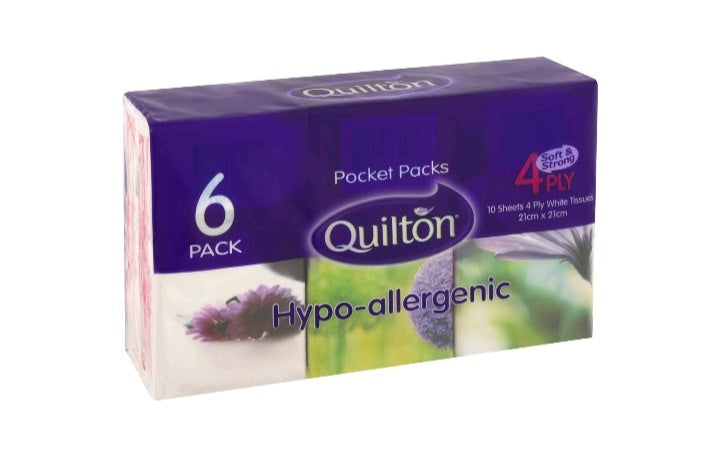 Quilton Hypo-Allergenic Pocket Tissues 6pk