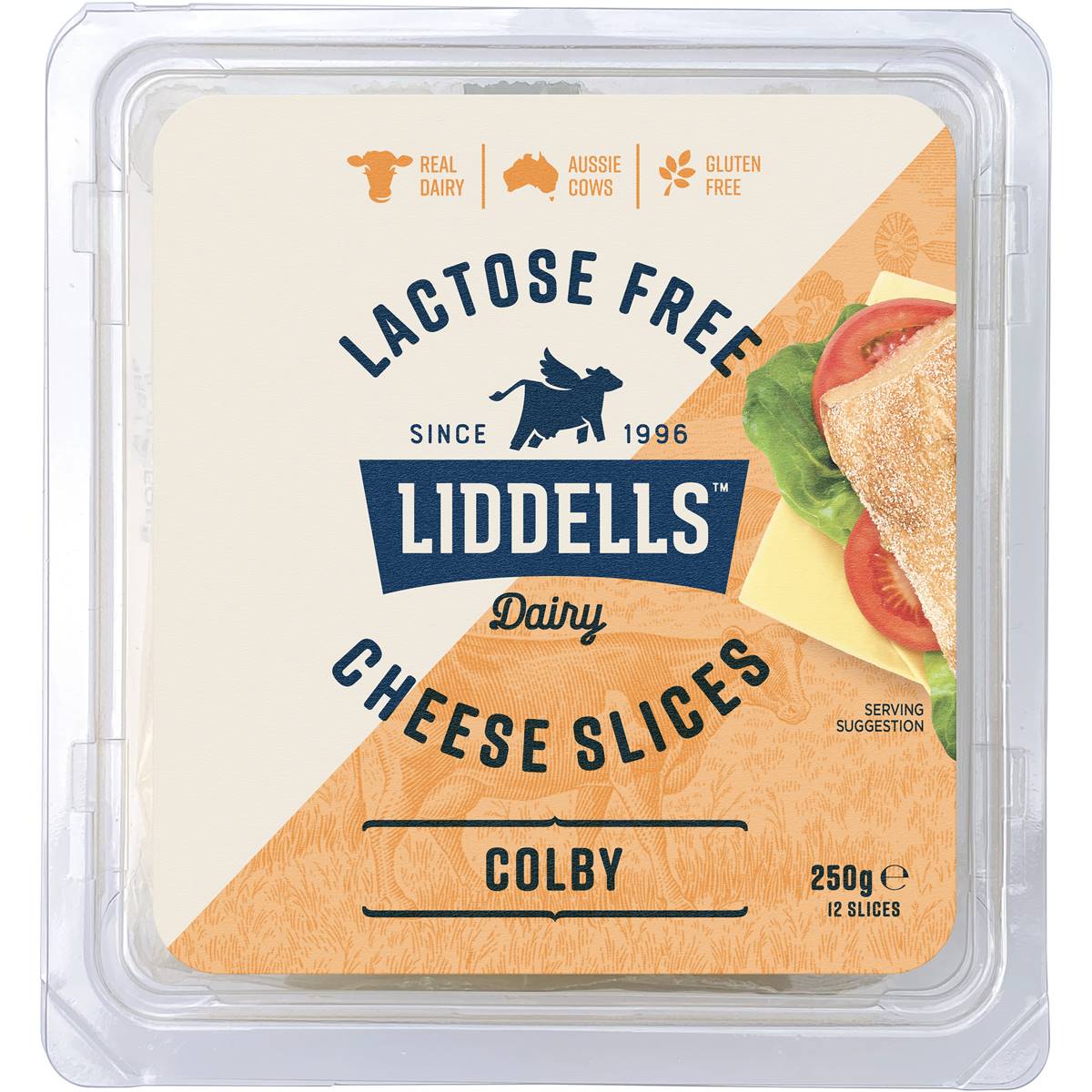 Liddells Lactose Free Cheese  Colby Slices 250g