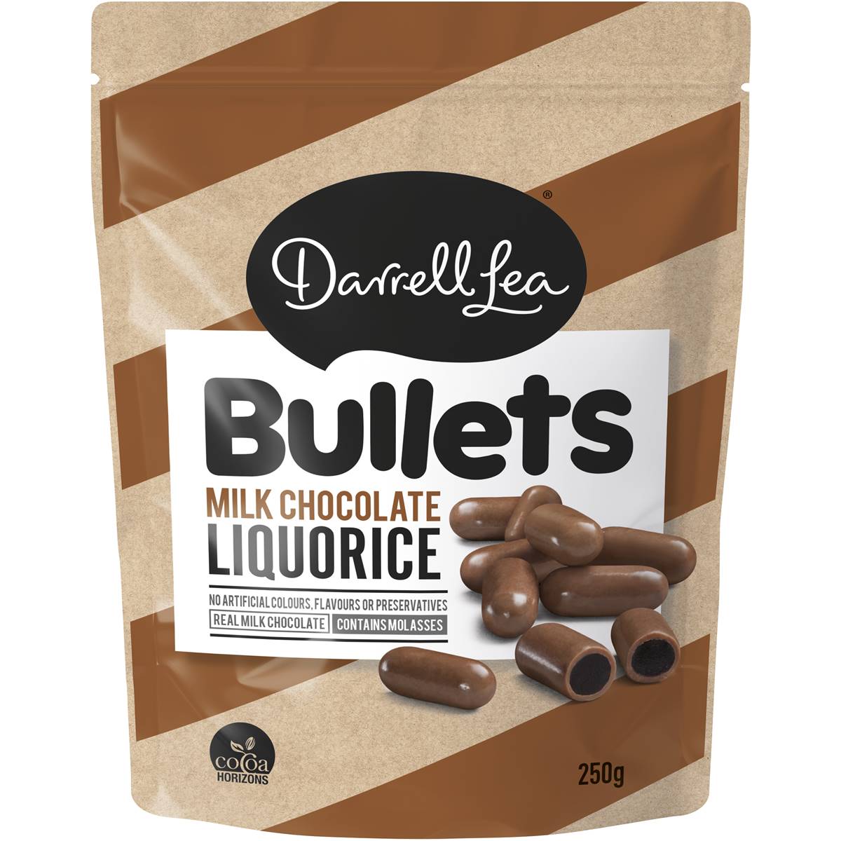 Darrell Lea Bullets Milk Chocolate Liquorice 250g