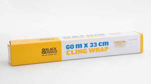 Black & Gold Cling Wrap 33cm x 60m