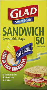 Glad Snap Lock Sandwich Bags 50s