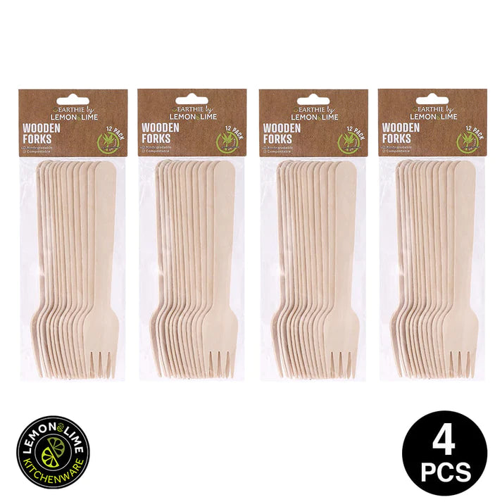 Lemon&Lime Eco Wooden Forks 15.5cm 12pk