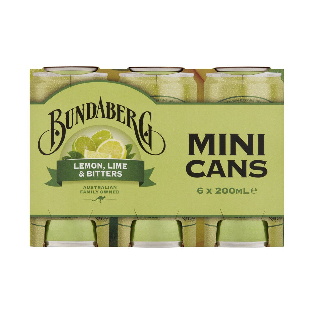Bundaberg Lemon, Lime & Bitters Mini Cans 200mL 6pk
