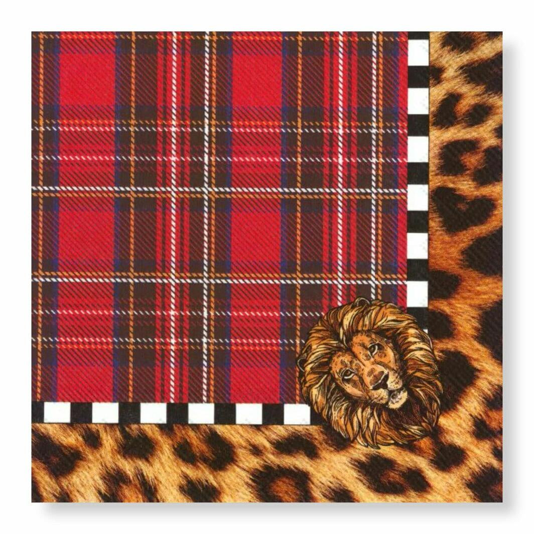 Leopard & Tartan Napkins - Dinner