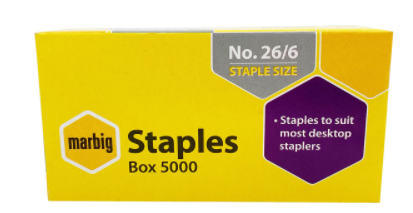 Marbig Staples 26/6 Box 5000