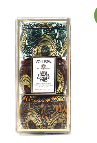 Voluspa Travel Trio Tins - Panjore, Mokara, Yashioka