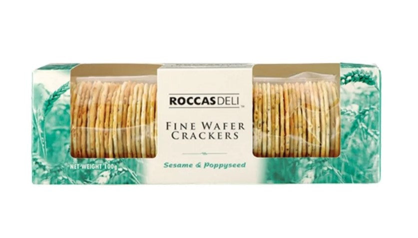 Roccas Deli Fine Wafer Crackers Sesame & Poppyseed 100g