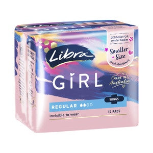 Libra Regular Girls Pads 12pk