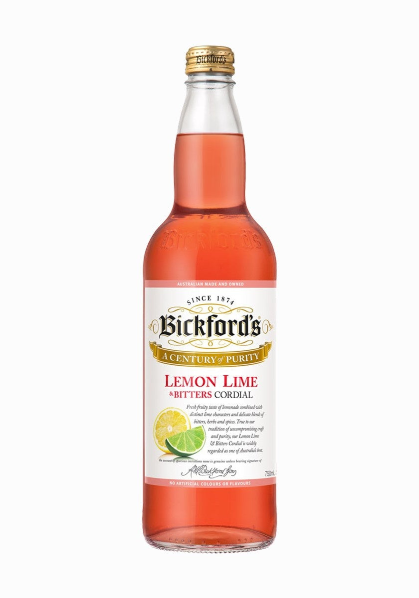 Bickfords Cordial Lemon Lime Bitters 750mL