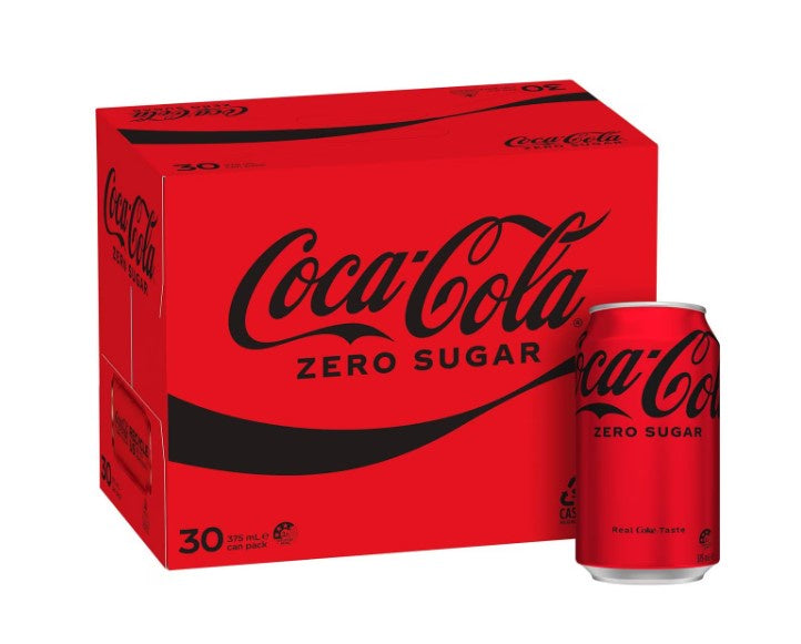 Coca - Cola Coke Zero Sugar Soft Drink Multipack Cans 30 X 375ml