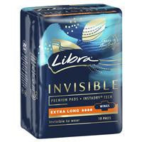 Libra Invisible Extra Long Wing Pads 10pk