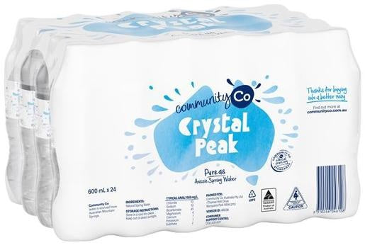 Community Co Spring Water Bottles 600mL 24pk