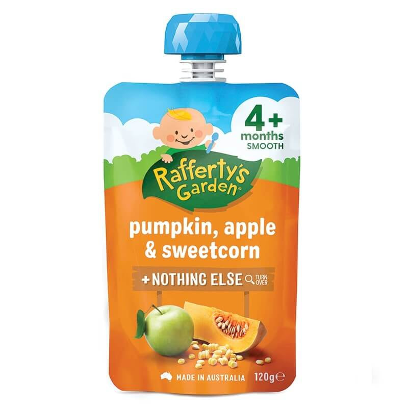 Rafferty's Garden Pumpkin, Apple & Sweetcorn 4M 120g