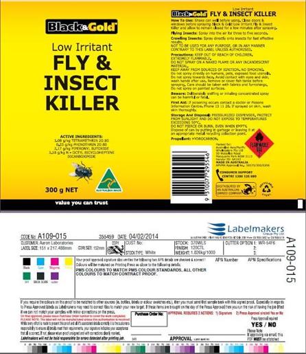 Black & Gold Low Irritant Fly & Insect Killer